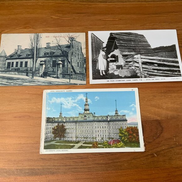 VINTAGE POSTCARDS - LOT OF 3 - QUEBEC & LAVAL UNIVERSITY - Picture 1 of 2